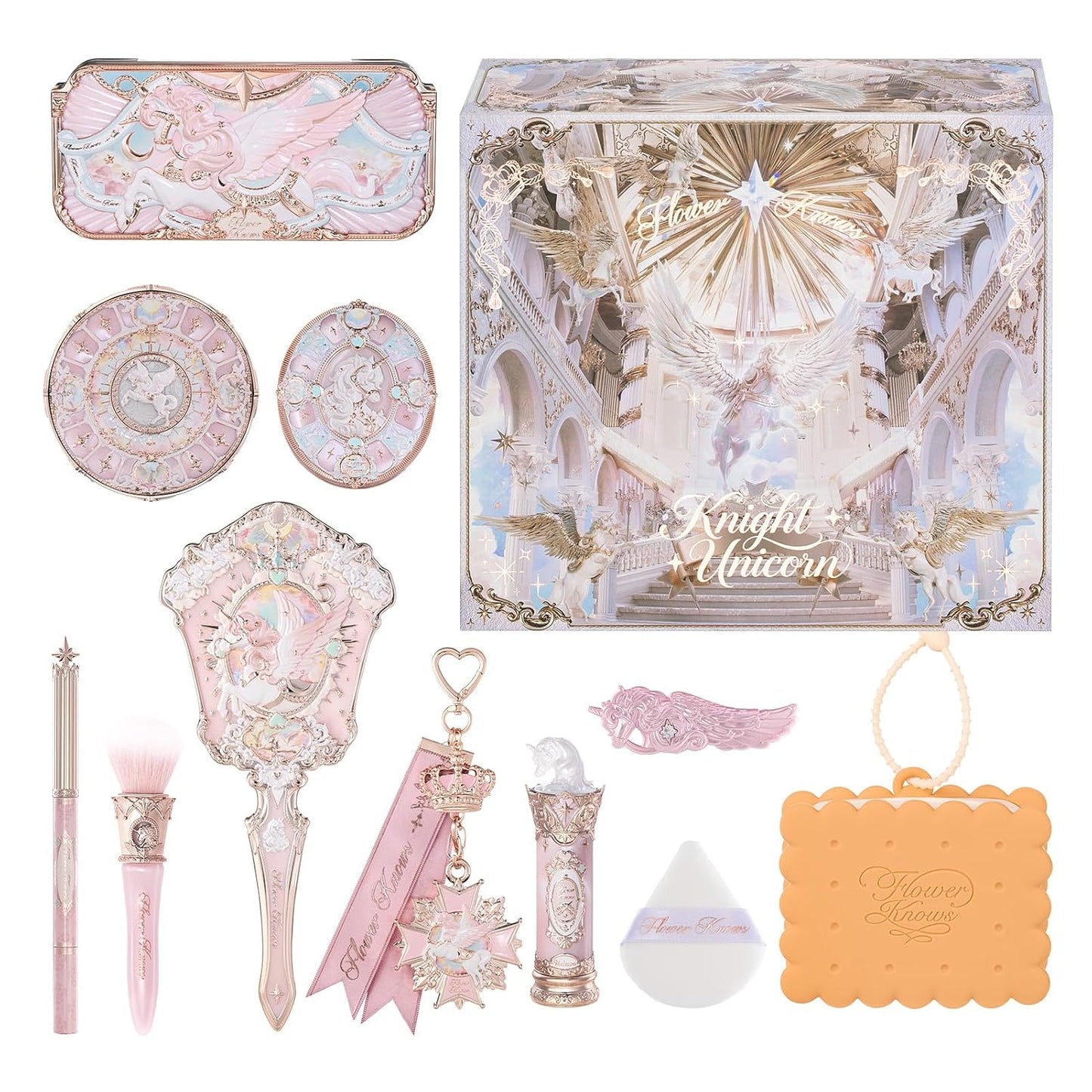 Bunny Garden Chromatic Harmony Gift Set, Sweet Berry Bunny Theme, Collectible Pink 9-Piece Beauty Box with Lip Cream, Blush, Eyeshadow, Gel Eyeliner, Mirror & Tools