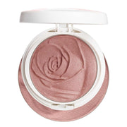 Rosé All Day Set shimmering rose-embossed blush compact with elegant white casing
