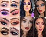 10-color eyeshadow palette looks showcasing highly pigmented sparkle and shimmer makeup in gold tones