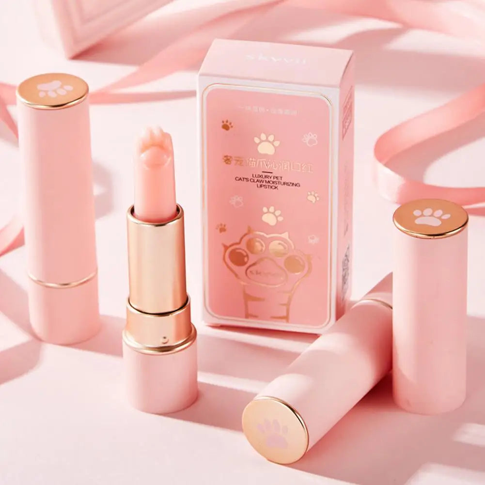 Moisturizing Temperature Color Changing Lip Balm, Cute Cat Paw Lip Balm, Color Changing Lipstick Nourish Thermochromic Lip Balm