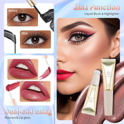 Makeup kit for teen girls with 9-color eyeshadow, liquid blush, dual-end lip gloss, mascara, and sequin bag