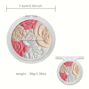 4-Color Rose Blush palette with four blendable rose shades for natural radiant cheeks