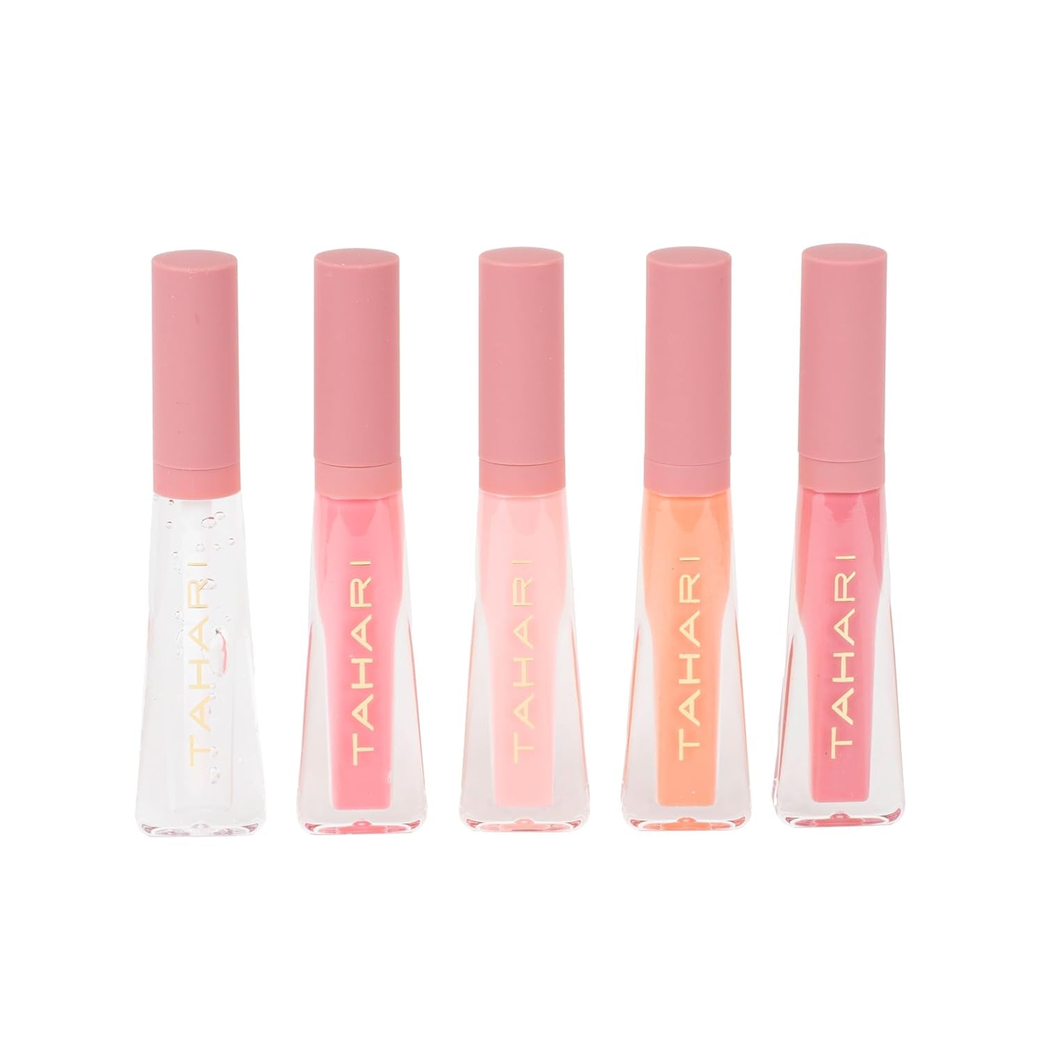 Tahari 5Pc Lip Gloss Set – Shimmery Lip Glosses for Women and Girls, Long-Lasting Lip Gloss Pack, Super Lustrous 5-Piece Gift Set, Non-Sticky, High Shine