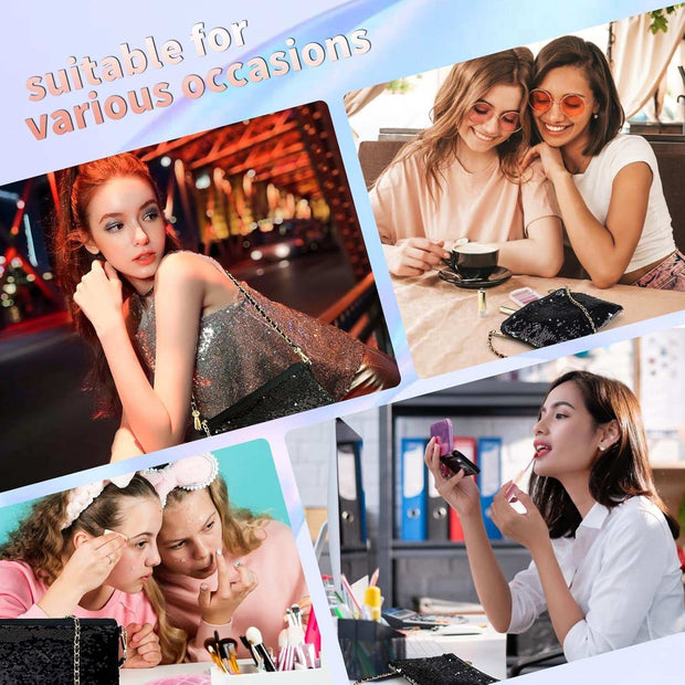 Makeup Kit for Teen Girls with 9-color eyeshadow, blush, lip gloss, mascara, and sequin bag for various occasions