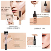 All-in-One Makeup Kit 27-piece full cosmetic set with foundation, concealer, eyeshadow, eyeliner, mascara, lipstick, and brushes for women