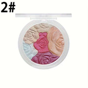 4-Color Rose Blush palette with four blendable rose-shaped shades for radiant cheeks