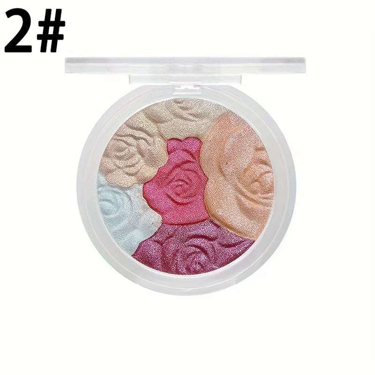 4-Color Rose Blush palette with four blendable rose-shaped shades for radiant cheeks