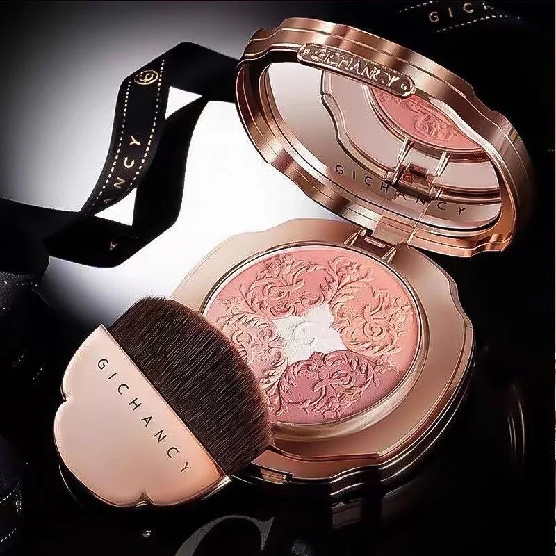 5 Colors Face Blush Palette Matte Mineral Blush Powder Bright Shimmer Matte Face Blush for Cheek and Eye Make-Up