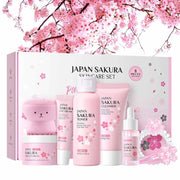 Skin Care Set Sakura Beauty Gift Sets Skin Care Kit for Teenage Girls - Cleanser, Toner, Lotion, Serum, Eye Cream, Face Cream, Travel Kit for Women Kids (8Pcs)