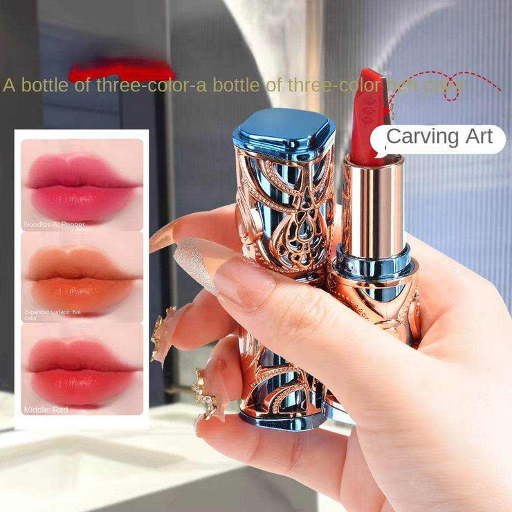 3 Color in 1 Matte Matt Waterproof Stay Lipstick 24 Hour Lip Stick Set for Women Long Lasting 24 Hours Labiales Permanentes Mate