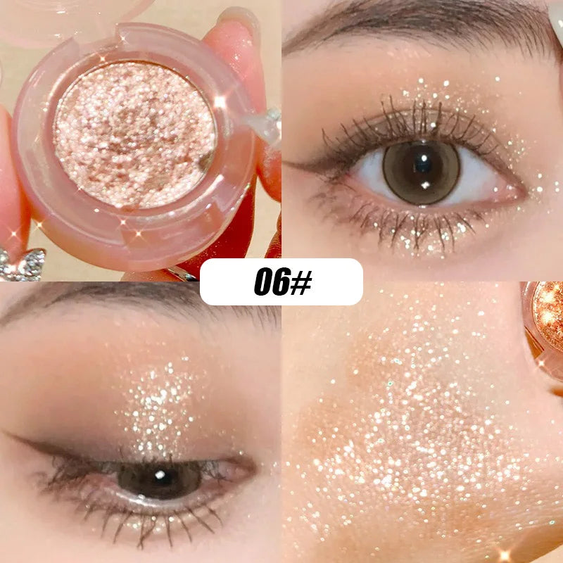 Paleta de Sombras de Ojos de Diamante – Sombra con Brillo Precioso, Resaltador Brillante, Brillo Cowherd Weaver, Maquillaje de Ojos para Niñas