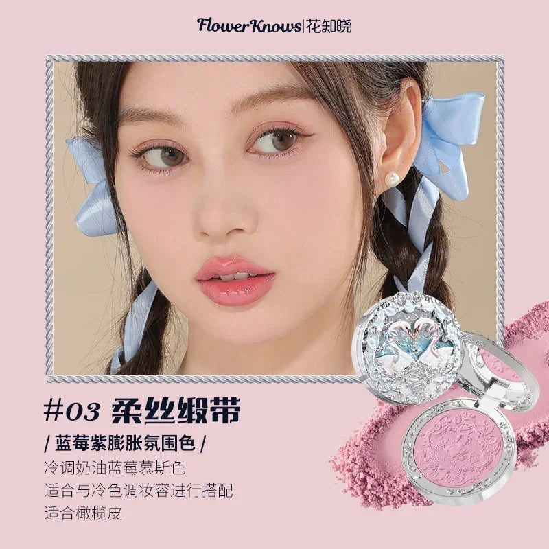 Flower Knows Little Angel Blushes Lightweight,Smooth,Long-Lasting All-Day Face Enhancing Makeup Korean Blush Cream for Cheek