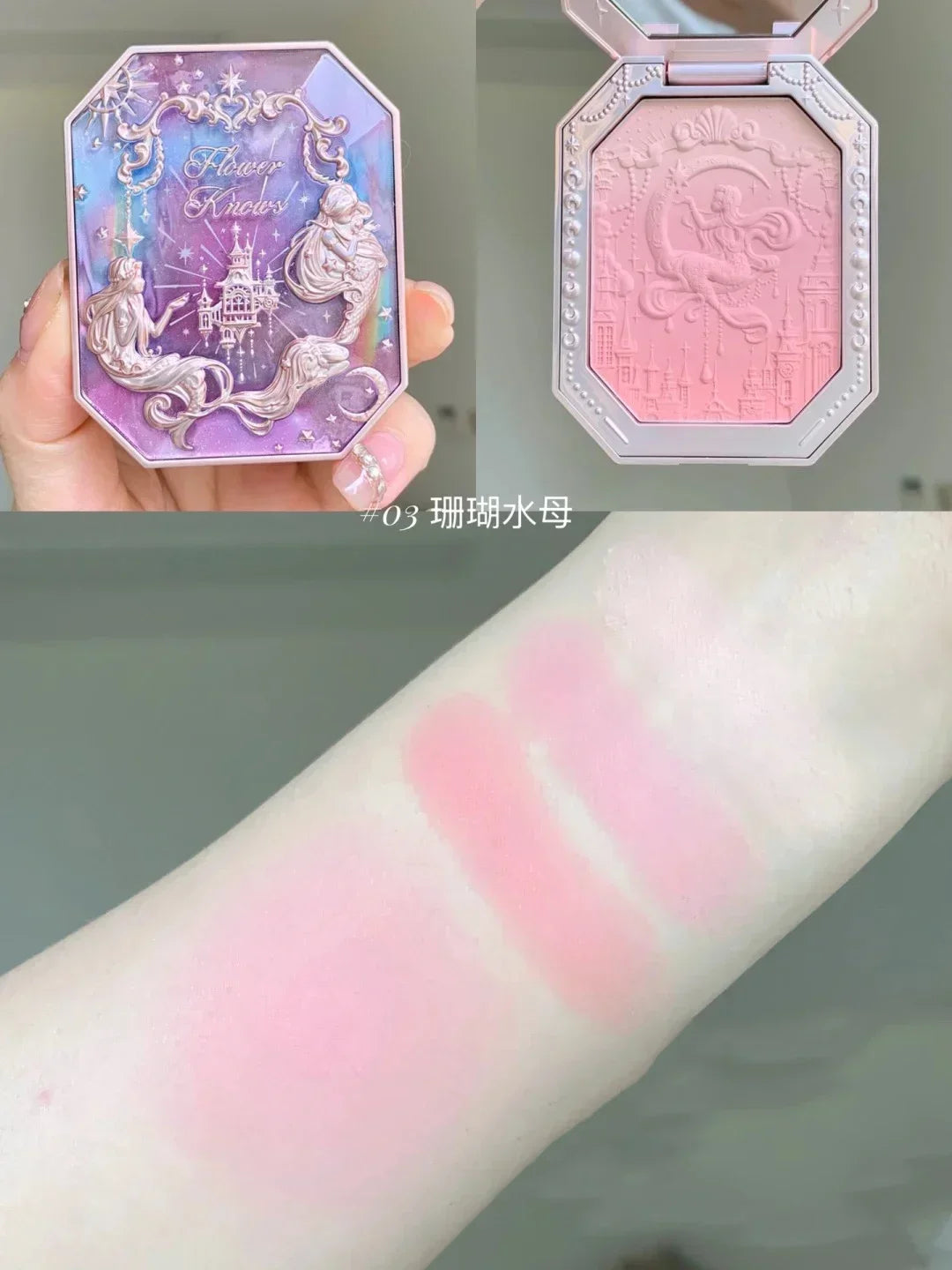 Flower Knows Little Angel Blushes Lightweight,Smooth,Long-Lasting All-Day Face Enhancing Makeup Korean Blush Cream for Cheek