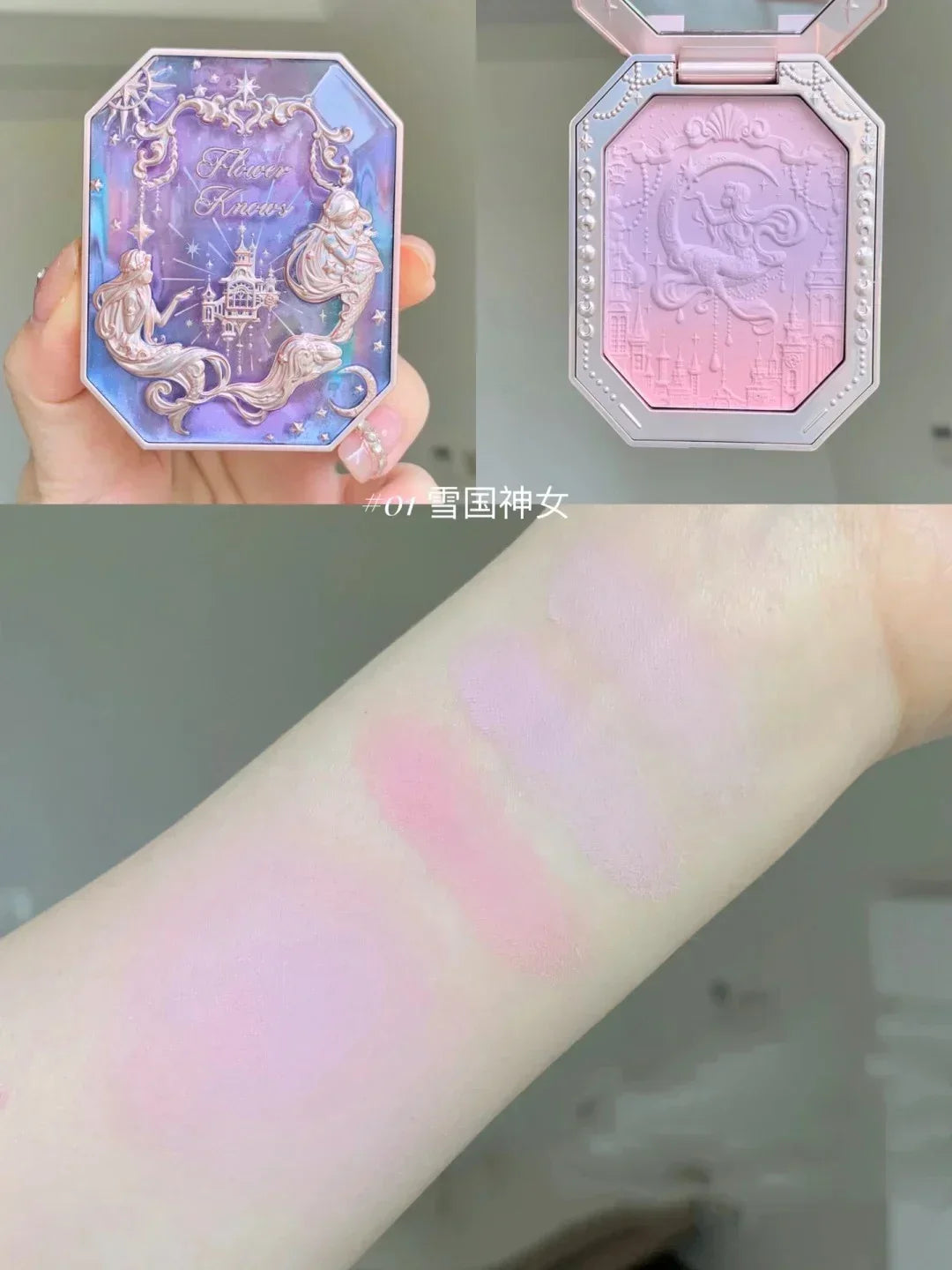 Flower Knows Little Angel Blushes Lightweight,Smooth,Long-Lasting All-Day Face Enhancing Makeup Korean Blush Cream for Cheek