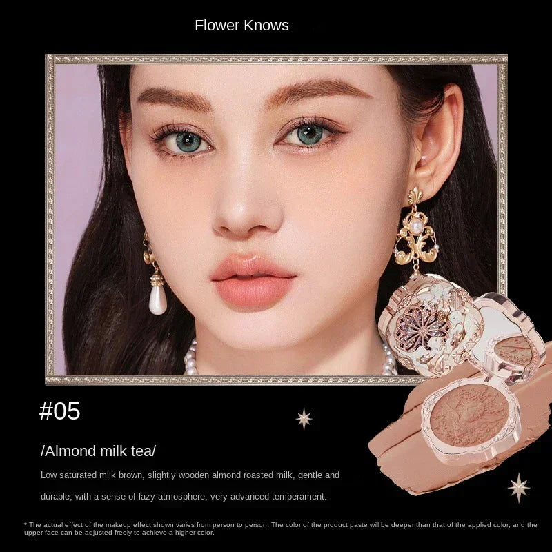 Flower Knows Little Angel Blushes Lightweight,Smooth,Long-Lasting All-Day Face Enhancing Makeup Korean Blush Cream for Cheek