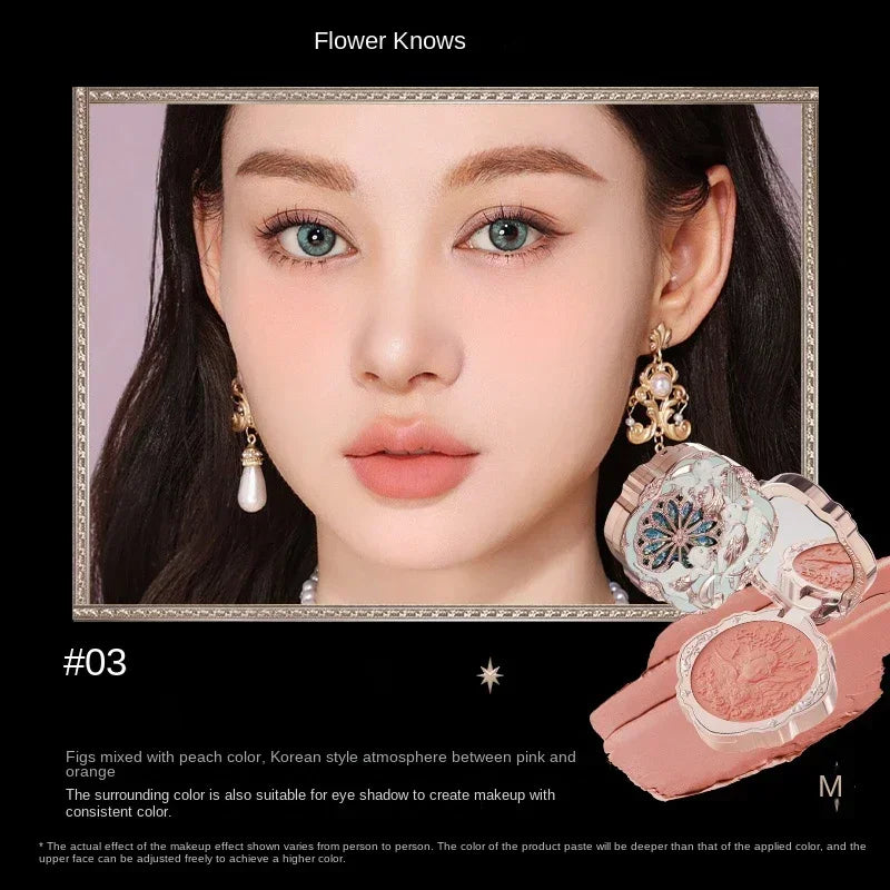 Flower Knows Little Angel Blushes Lightweight,Smooth,Long-Lasting All-Day Face Enhancing Makeup Korean Blush Cream for Cheek