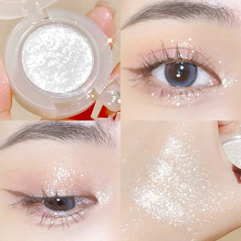 Paleta de Sombras de Ojos de Diamante – Sombra con Brillo Precioso, Resaltador Brillante, Brillo Cowherd Weaver, Maquillaje de Ojos para Niñas