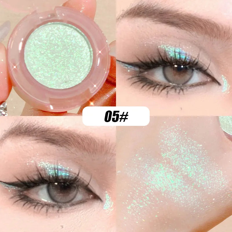 Paleta de Sombras de Ojos de Diamante – Sombra con Brillo Precioso, Resaltador Brillante, Brillo Cowherd Weaver, Maquillaje de Ojos para Niñas