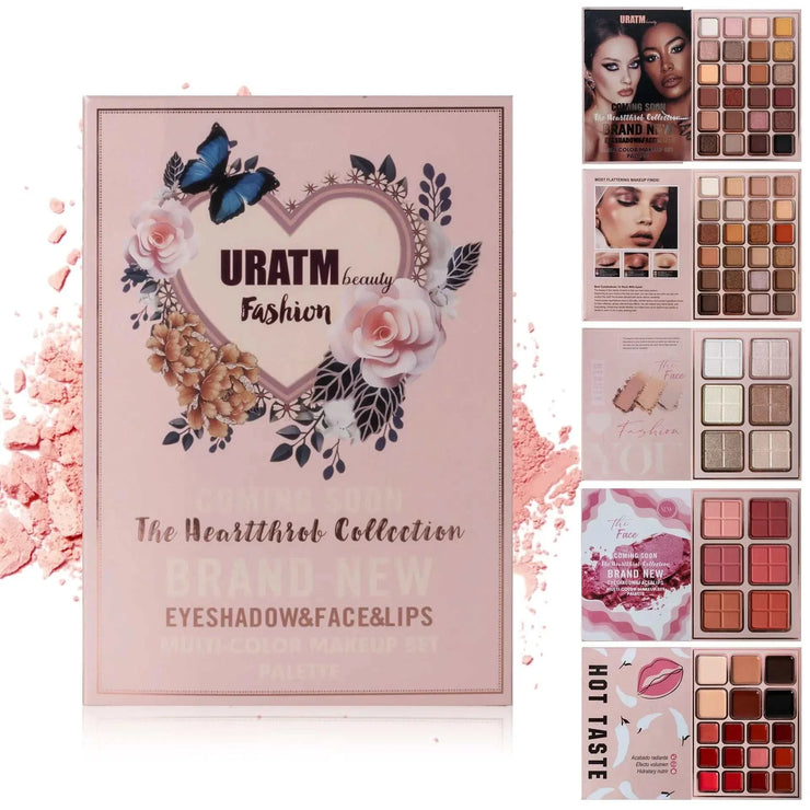 78-color comprehensive makeup palette with 5-layer book design for eyeshadow, blush, contour, and highlighter