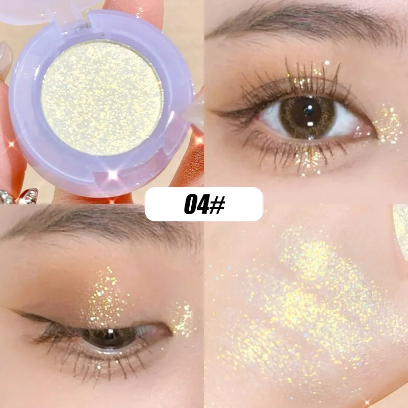 Paleta de Sombras de Ojos de Diamante – Sombra con Brillo Precioso, Resaltador Brillante, Brillo Cowherd Weaver, Maquillaje de Ojos para Niñas