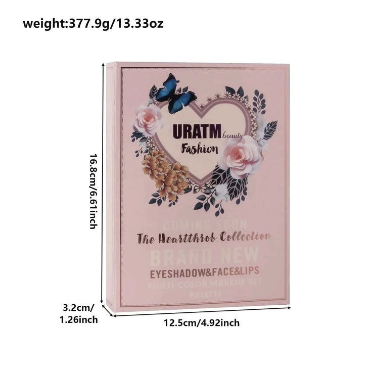 78-color comprehensive makeup palette set with floral butterfly book design for eyeshadow, blush, contour, and highlighter