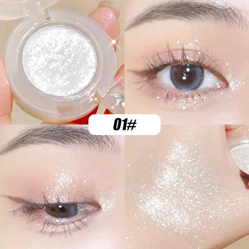 Paleta de Sombras de Ojos de Diamante – Sombra con Brillo Precioso, Resaltador Brillante, Brillo Cowherd Weaver, Maquillaje de Ojos para Niñas