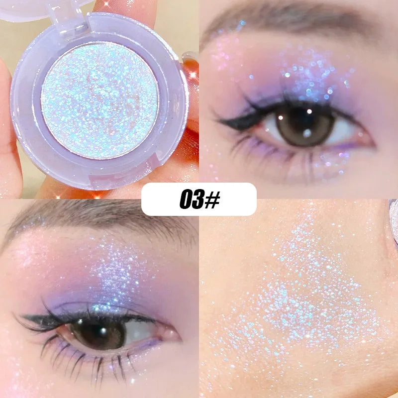 Paleta de Sombras de Ojos de Diamante – Sombra con Brillo Precioso, Resaltador Brillante, Brillo Cowherd Weaver, Maquillaje de Ojos para Niñas