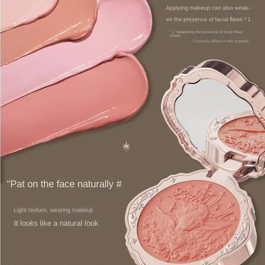 Flower Knows Little Angel Blushes Lightweight,Smooth,Long-Lasting All-Day Face Enhancing Makeup Korean Blush Cream for Cheek