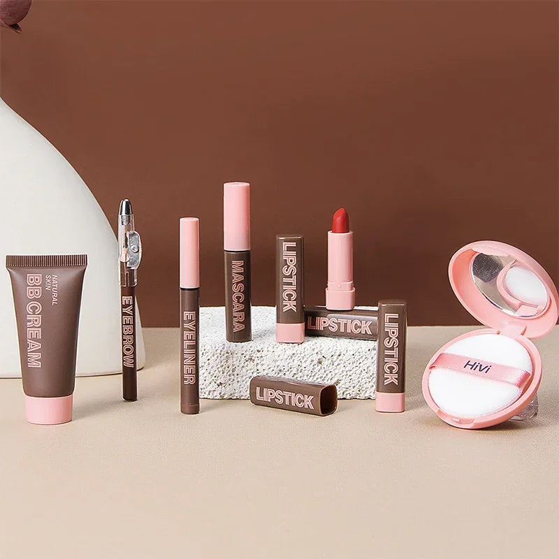 Makeup Case Gift Set Makeup Gift for Girls High Pigmented Lip Gloss BB Cream Eye Shadow Blush Concealer Eyebrow Pencil Cosmetics