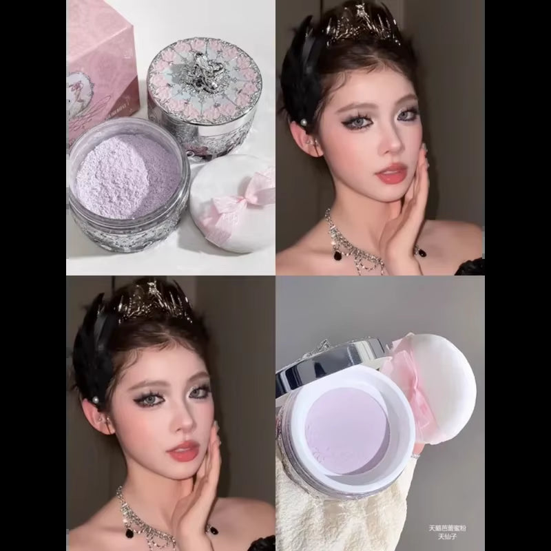 Flower Knows Swan Ballet Loose Powder Oil Control Long Lasting Matte Waterproof Sweatproof Korea Luxury Facial Makeup Cosmetics