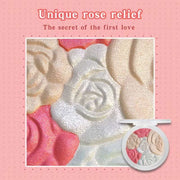 4-Color Rose Blush palette with four blendable rose-shaped shades for radiant, natural cheeks