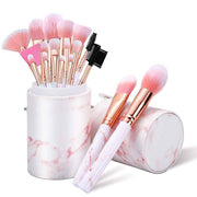 Makeup Brushes Set 16PCS – Pink Marble Makeup Brush Kit with Foundation, Eyeshadow, Concealer, Eyebrow, Blush & Face Mask Brushes, Includes Gift Box