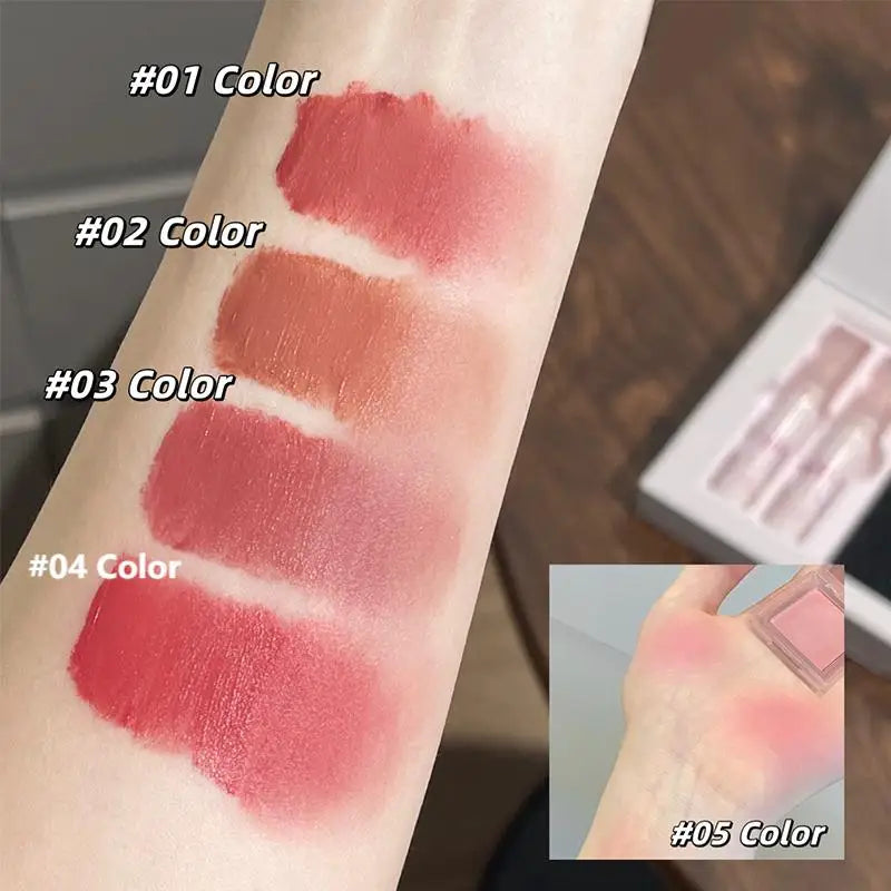Butterfly Dance Color Box Four Lip Glaze Blush Set Necklace Lip Mud Blush Set