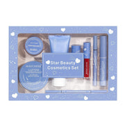 Makeup kit for women with eyeshadow, lipstick, eyebrow pencil, and face essentials in a portable case