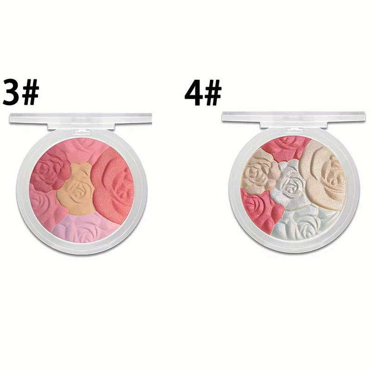 4-Color Rose Blush palette with four blendable rose shades for radiant, natural cheeks