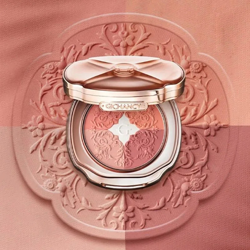 5 Colors Face Blush Palette Matte Mineral Blush Powder Bright Shimmer Matte Face Blush for Cheek and Eye Make-Up