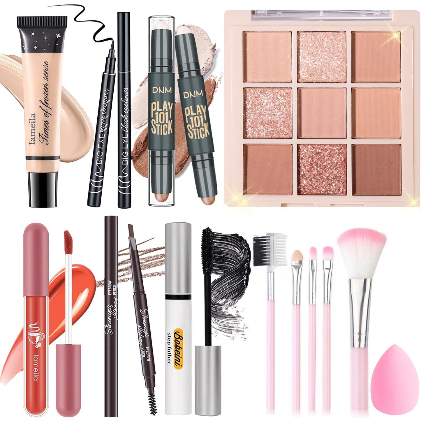 Makeup Set Kit for Women Girls Teens Includes 9 Color Eyeshadow