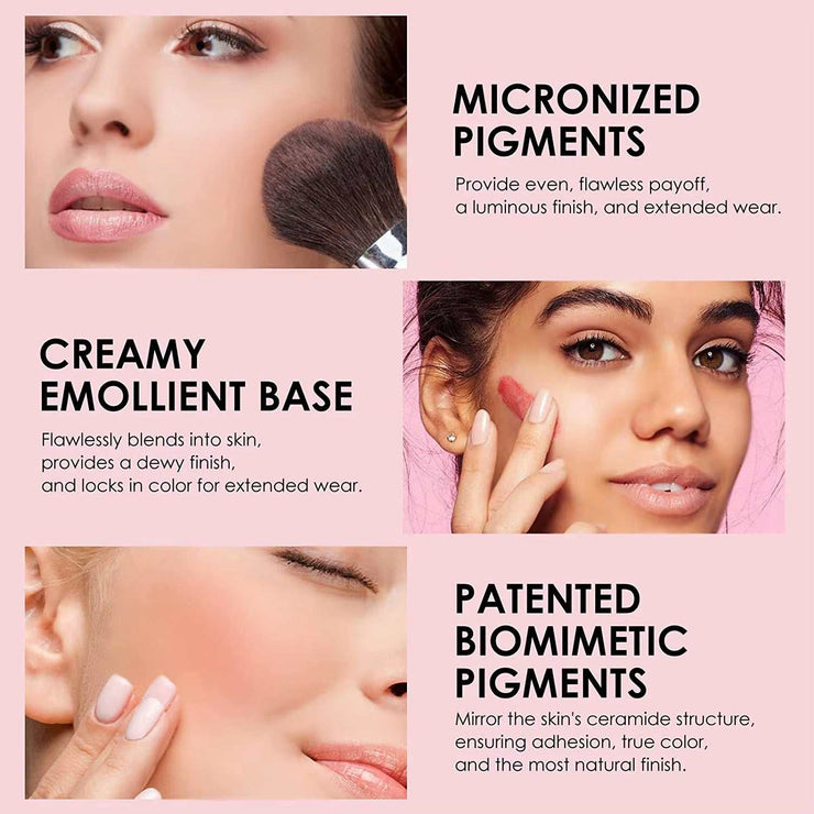 5 Colors Face Blush Palette Matte Mineral Blush Powder Bright Shimmer Matte Face Blush for Cheek and Eye Shadow Make-Up