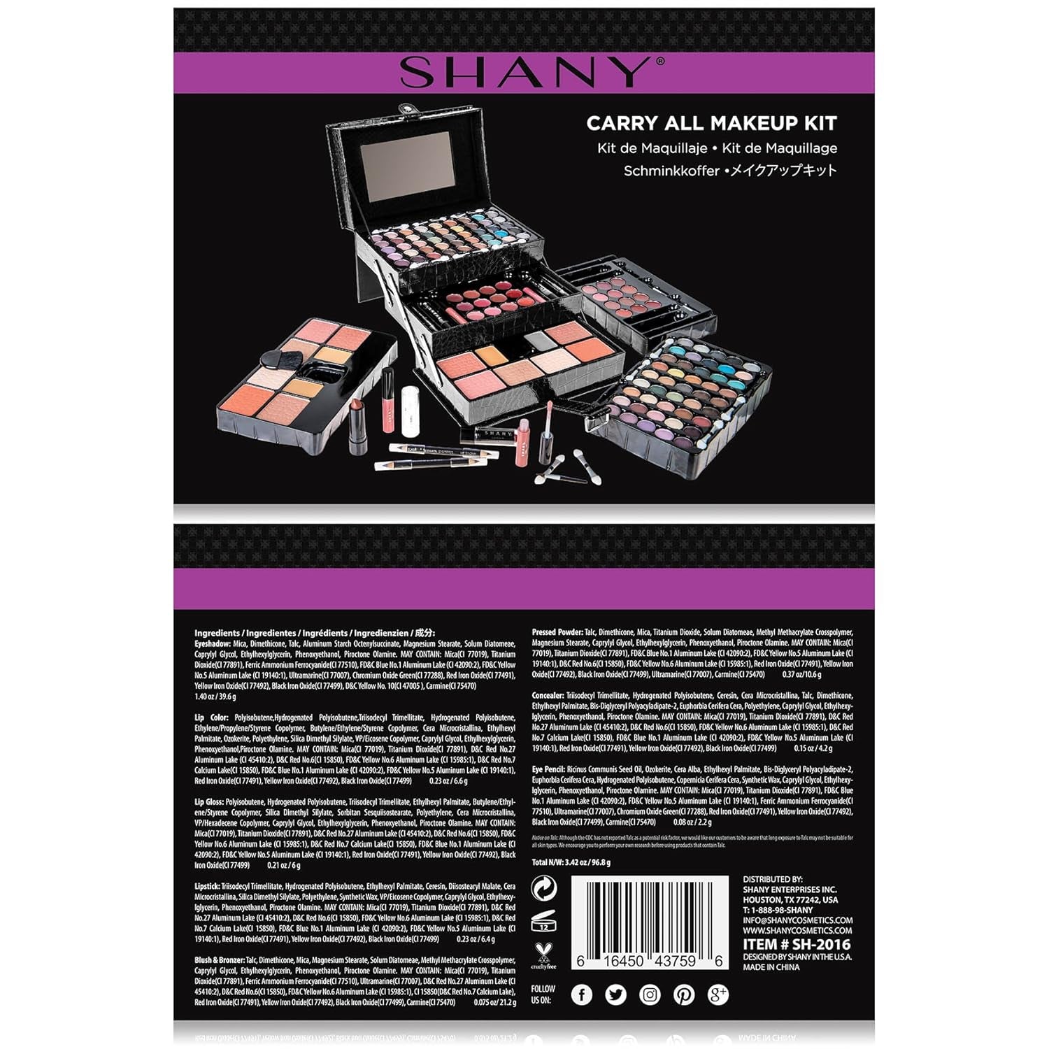 All in One Makeup Set, 67 Colors Eyeshadow, Blushes, Face Powder, Lipstick, Eye Liners, Make up Pencils and Cosmetics Mirror - Makeup Kit with Reusable Beauty Organizer Train Case - Black