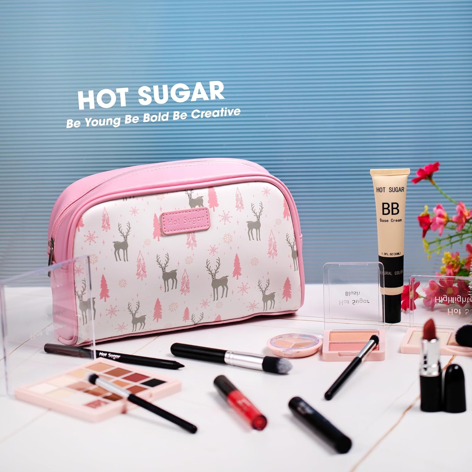Travel Makeup Kit All in One, Makeup Kit for Women Full Kit, Makeup Gift Set for Beginners and Professionals with Cosmetic Bag (Pink)