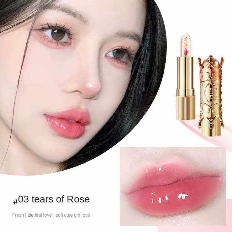 Petals Lipstick Temperature Color Changing Lip Moisturizing Balm Female Makeup Sexy Lip Gloss Shiny Lipstick