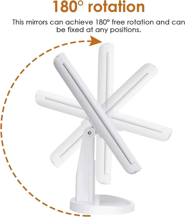 Makeup Mirror with Lights, Lighted Makeup Mirror with 22Pcs LED Lights, 2X 3X Magnifying Makeup Mirror, Dual Power Supply Light up Vanity Mirror