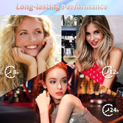 Makeup kit for teen girls with 9-color eyeshadow, liquid blush, lip gloss, mascara, and sequin cosmetic bag