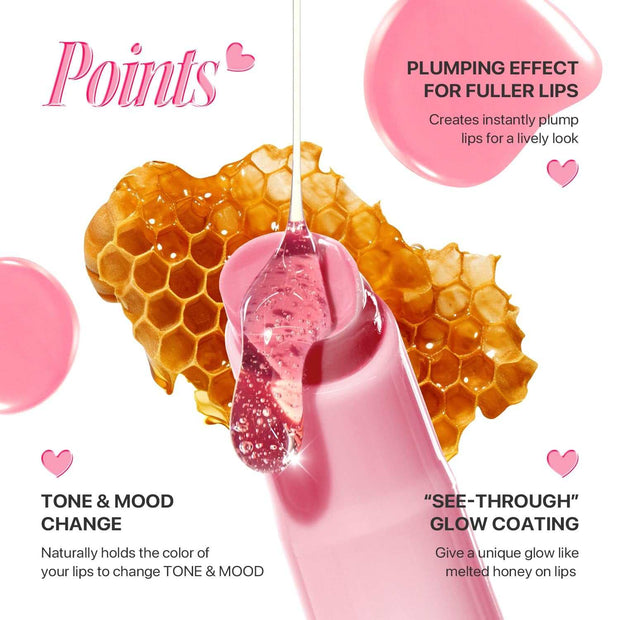 Bálsamo labial hidratante, tinte y brillo labial con efecto relleno y acabado gelatina
