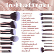 Juego Profesional de Pinceles de Maquillaje de Alta Calidad (18 Piezas) + 5 Esponjas y Estuche Rosa - Ideal para Base, Corrector, Polvo y Sombras de Ojos