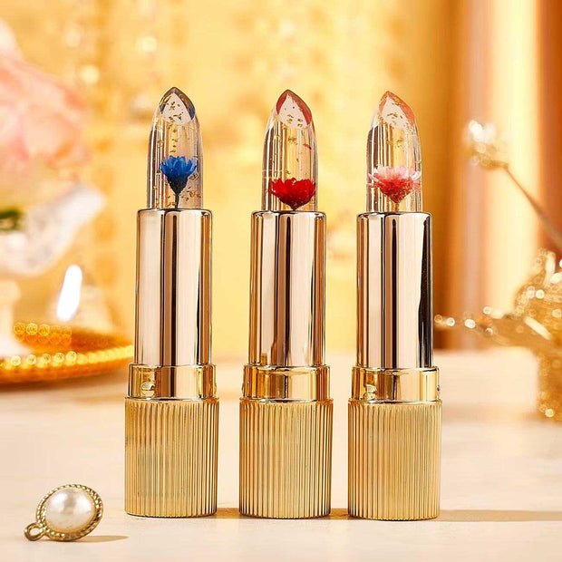 Petals Lipstick Temperature Color Changing Lip Moisturizing Balm Female Makeup Sexy Lip Gloss Shiny Lipstick