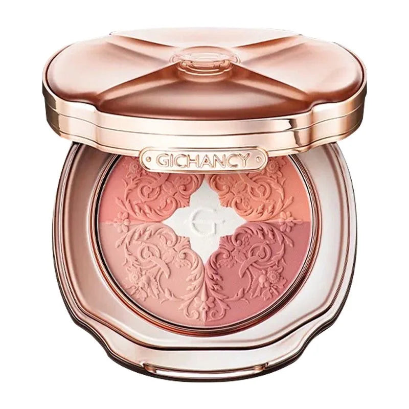 5 Colors Face Blush Palette Matte Mineral Blush Powder Bright Shimmer Matte Face Blush for Cheek and Eye Make-Up