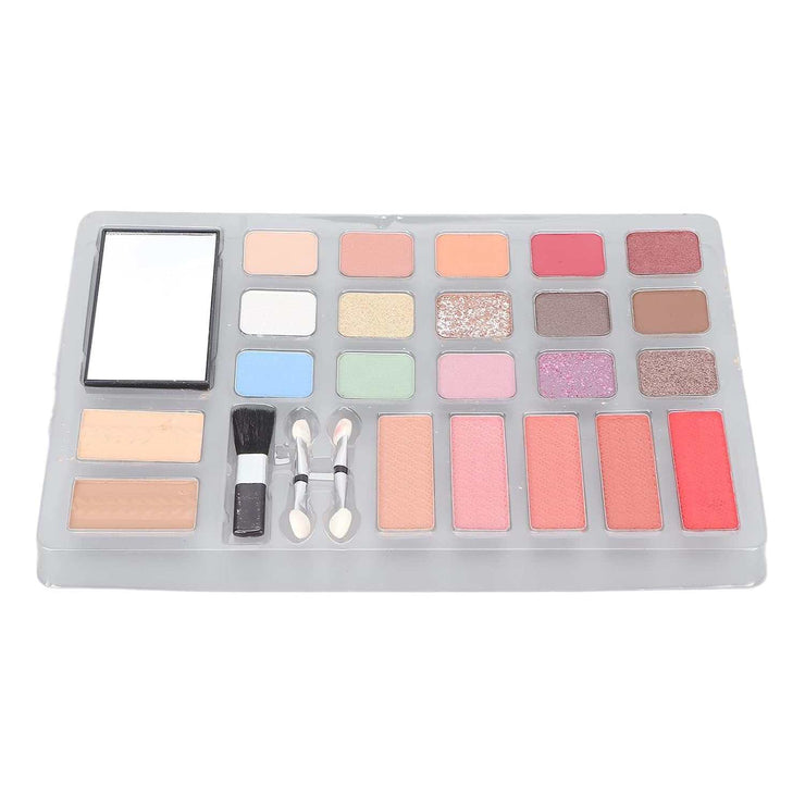 Full Makeup Kit with eyeshadows, blushes, applicators, and mirror for daily and professional use