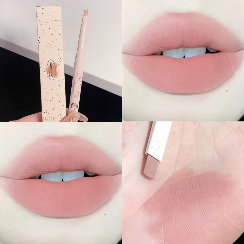 Lápiz Labial Mate de Terciopelo 3D – Delineador de Labios Resistente al Agua, Duradero, Contorno Natural, Línea de Contorno, Maquillaje